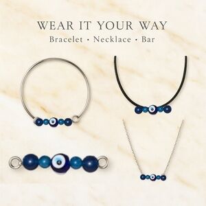 Divine Vision Vibe Bar – Blue Jade • Blue Apatite • Evil Eye Protection Bead